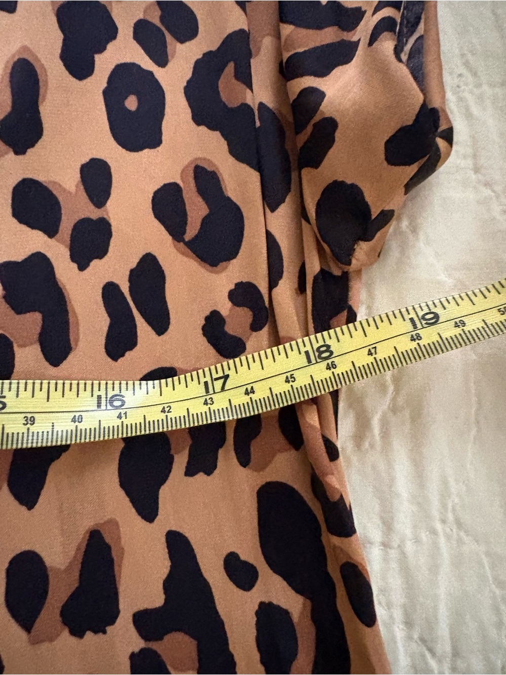 Leopard Print Cap Sleeve Blouse - Brown/Black - Picture 3 of 6